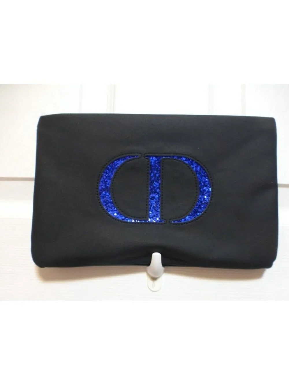 Dior BLUE GLITTER LOGO COSMETIC Makeup Evening BAG Trousse pouch